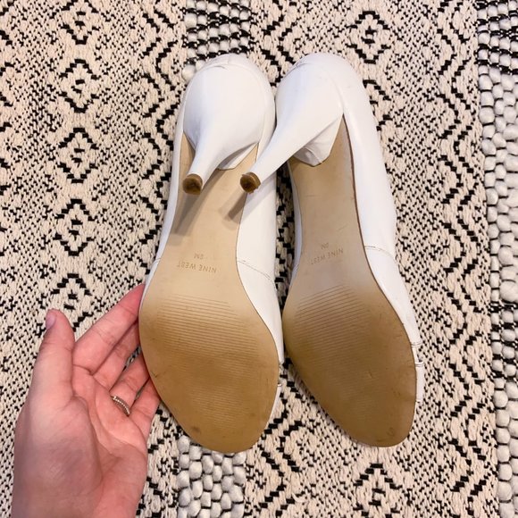 Nine West White Peep Toe Heels - Picture 3 of 4